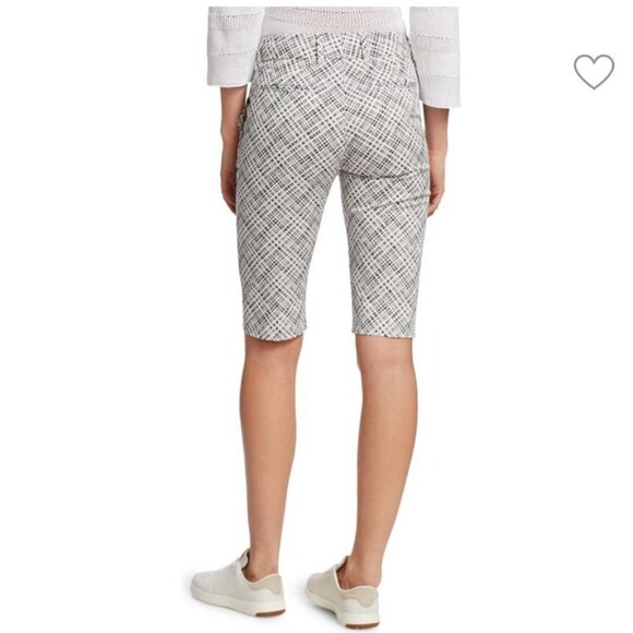 Piazza Sempione Black & White Micro Check Print Bermuda Shorts Size Medium / 6 - Picture 4 of 16